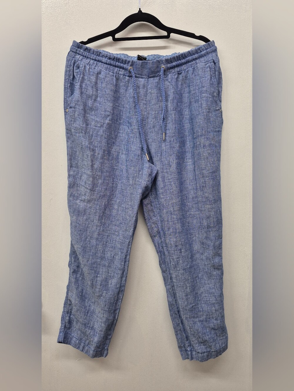 🌼5/$20 Olsen Lisa Linen Trousers Cropped Pants Blue S-M